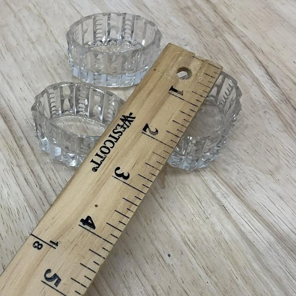 Vintage Clear Pressed Glass Small Butter Pat Dishes Set Of 3 Oval Unmarked